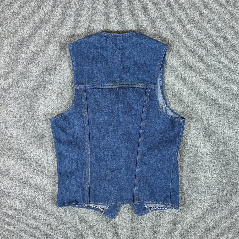 Vintage Levis Orange Tab Denim Vest 60670-0317 Womens Medium Blue Dark Wash 70s - Picture 2 of 8